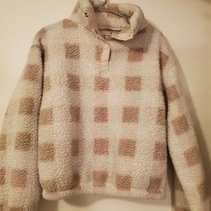 Plaid fuzzy jacket